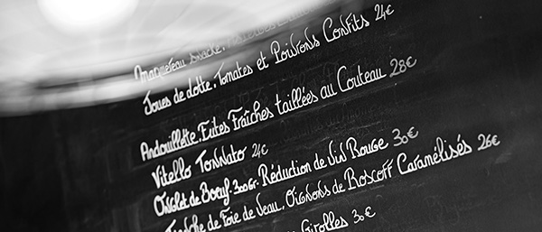 Carte ardoise restaurant min de rungis